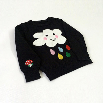 Cardigan flickor vinter Kids tröja bollar Design Baby stickade Cardigans Casual Toddler Pojkar Sweater Woolen Fleece Tjeja Tröjar