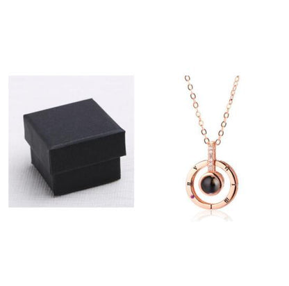 Mode 100 langues je t'aime Projection Couple pendentif rond romantique amour mémoire amoureux de mariage collier cadeaux 