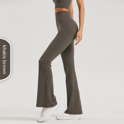 Pantalon de yoga décontracté, couleur unie, sans taille, à la mode pour femmes