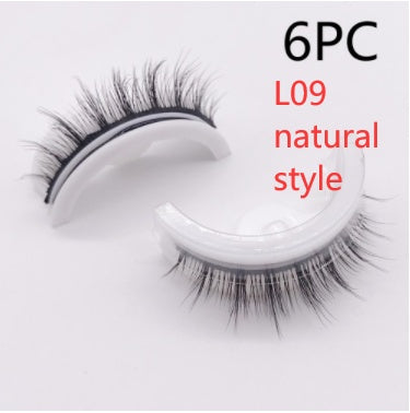 Återanvändbara 3D Mink Lashes naturliga falska ögonfransar Självhäftande falska limmar fria lass Makeup ögonfrans Extens Silk ögonfransar