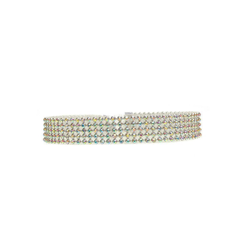 Mode Kvinnor Full Crystal strass tour de cou halsband Bröllop smycken tour de cou halsband pour kvinnor