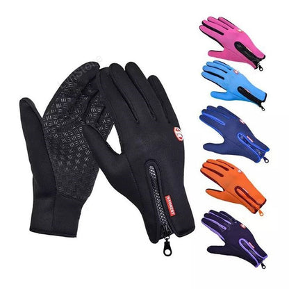 Gants d'hiver à écran tactile pour moto, gants de sport imperméables coulissants avec polaire