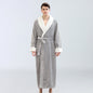 Men's Winter Plus Size Long Bathrobe Coral Fleece Full Length Pajamas