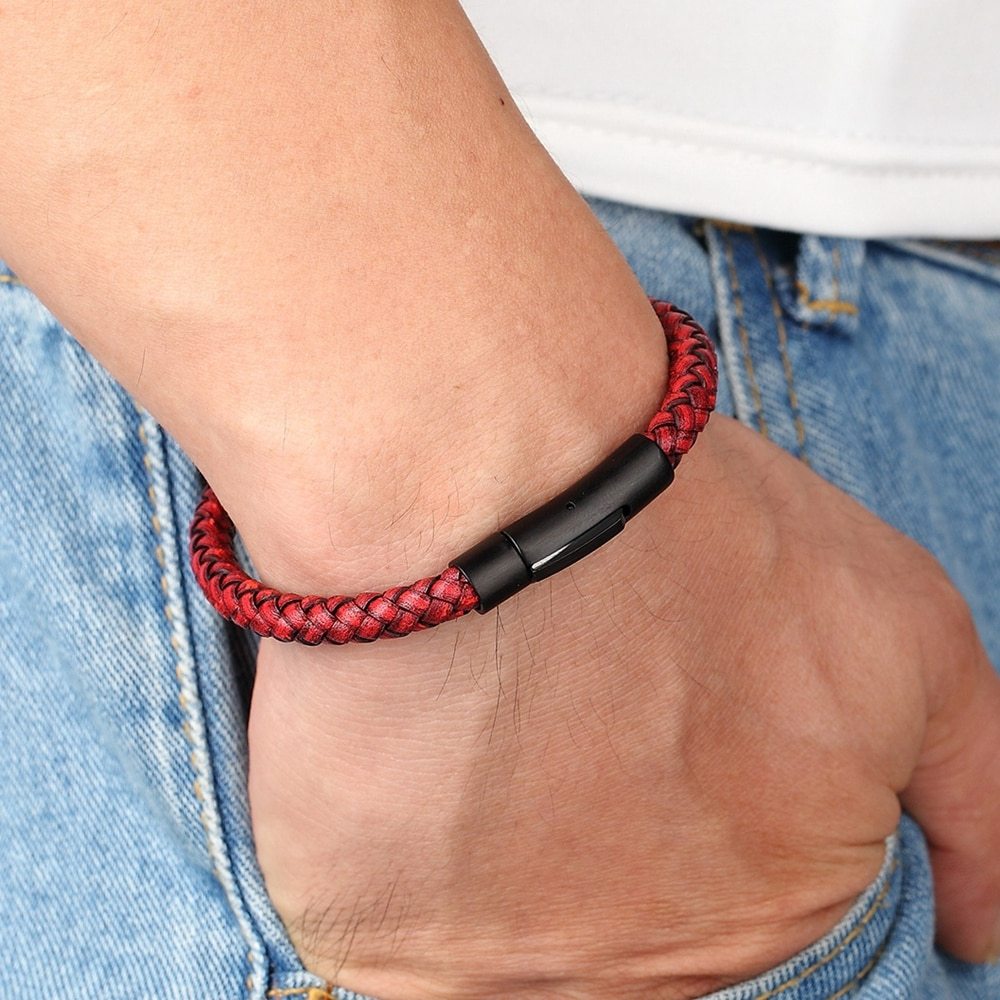 Herr för kvinnor Armband Svarta rostfria smycken Gåvor 