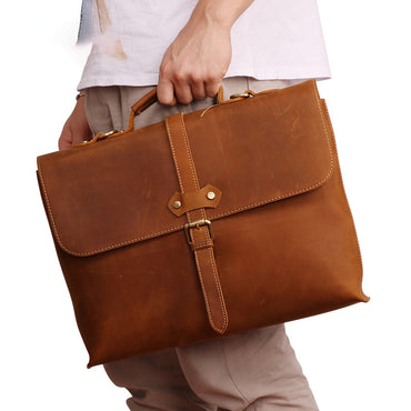 Leather men's briefcase