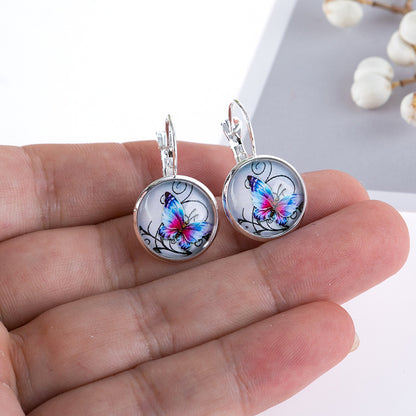 New Time Stone Pendant Moon Angel Earrings