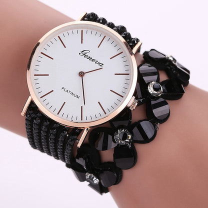 Mode genève fleurs montres femmes robe élégante Quartz Bracelet dames montre cristal diamant montre-Bracelet cadeau Reloj Mujer