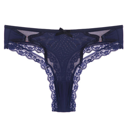 Cross-cut hollow bow panties