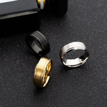 Herrvigselringar Svart silverguld Ren 8MM Ringar