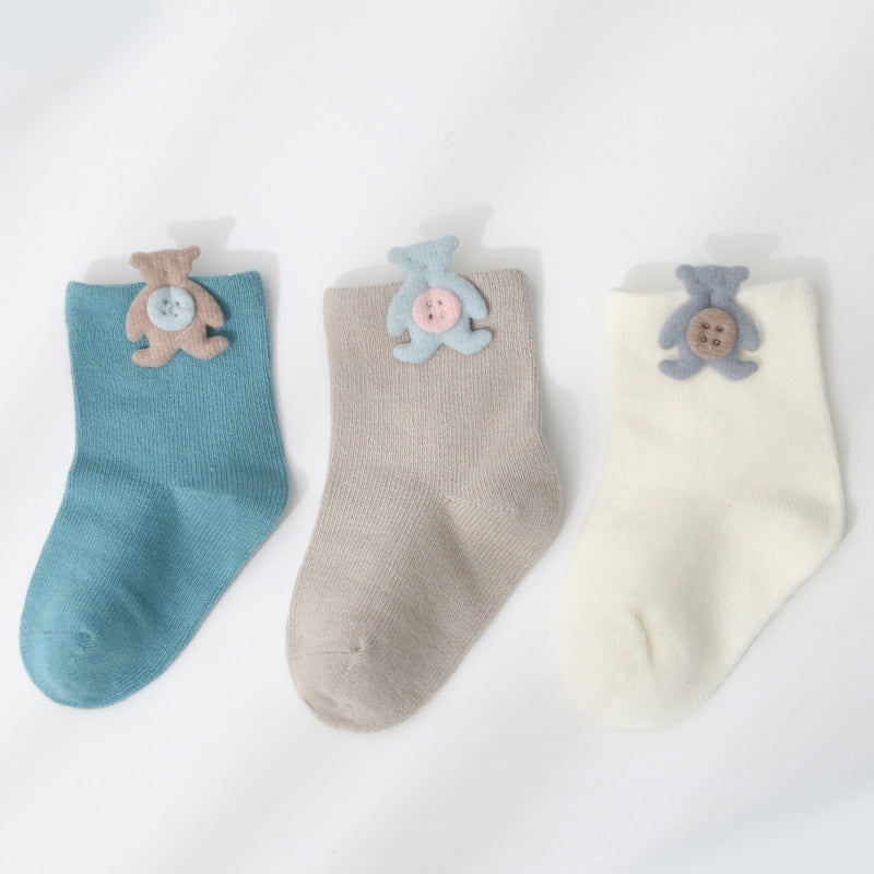 Accessoires de dessin animé, chaussettes pour bébé, chaussettes en coton désossées pour bébé