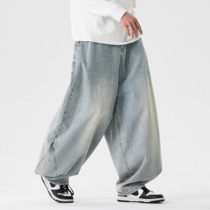 Men's Casual Jeans Plus Size Fashionable Wide Leg Pants