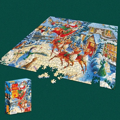 1000 Pieces Decompression Jigsaw Puzzles Christmas Santa Claus Paper Assembling For Adults Kids