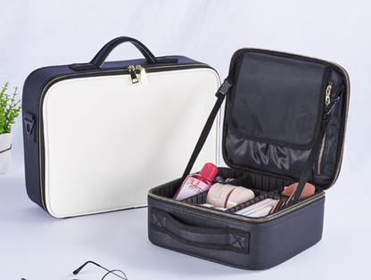 Sac cosmétique portable multifonctionnel de grande capacité 