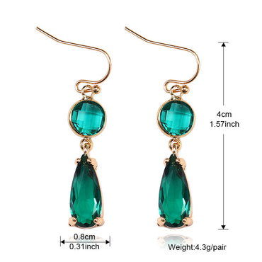 Copper Edging Geometric Multicolor K9 Glass Crystal Pendant Earrings