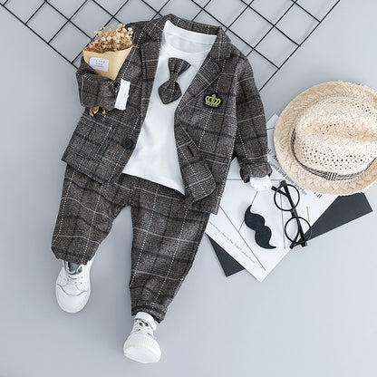British Small Suit Children's Suit Gentleman Three-Piece Suit