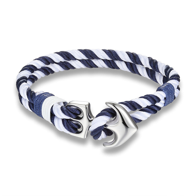 Högkvalitativa ankararmband Herr Charm Nautisk Överlevnadsrep Kedja Paracord Armband Manlig Wrap Metall Sport Krokar 