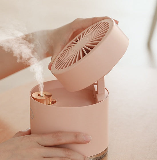 Spray mini fan mini portable mute desktop cooling water mist humidifier small rechargeable big wind