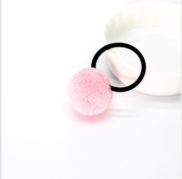 Korean candy color children's hair ball hair ring color tie hair band no seams do not hurt hair rope baby hair rope