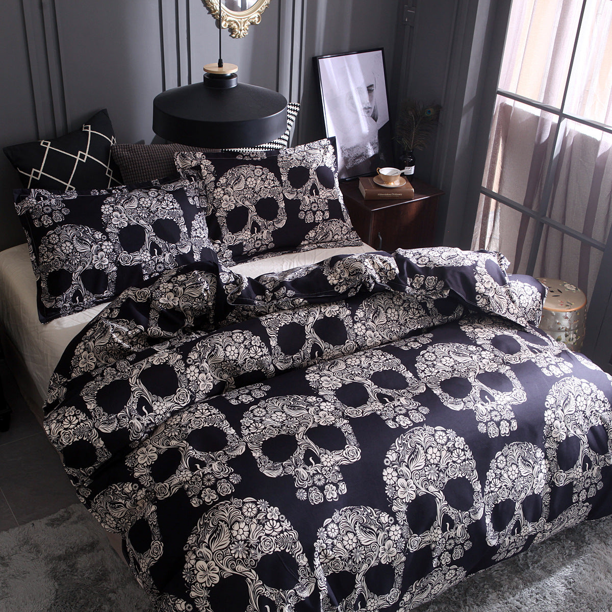 Skull Home Textile Set Quilt Cover