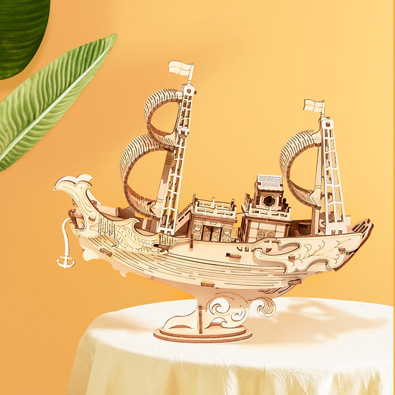 Jeux de Puzzle en bois, modèle de bateau et de bateau, jouets pour enfants, cadeau d'anniversaire pour filles 