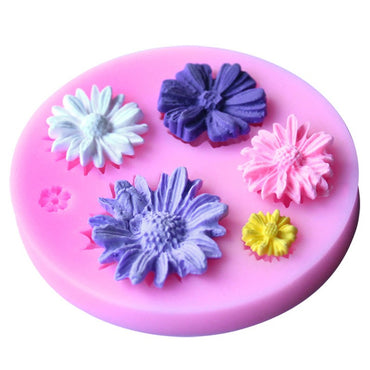 DIY Härlig 3D Blomfondant Kakform Silikonform