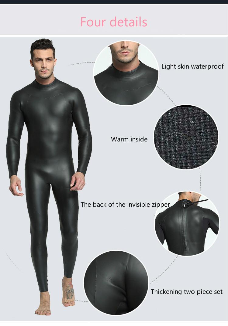 Men's Triathlon Wetsuit Men's Warm And Cold-proof Light Leather Wetsuit Men