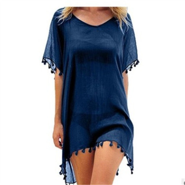 Robe ample en mousseline de soie pour femmes, tunique de plage d'été, chemise de couverture