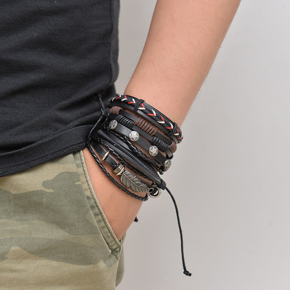 Multilayer Leather Bracelet  For Men