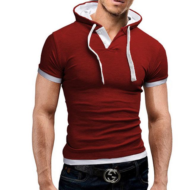 Men Hooded Polo Shirt