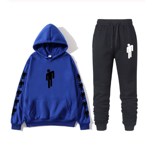 Hoodie print American singer Billie Eilish Hoodie men and women Harajuku hip hop Brilie Eilish sweatshirt set+ pants