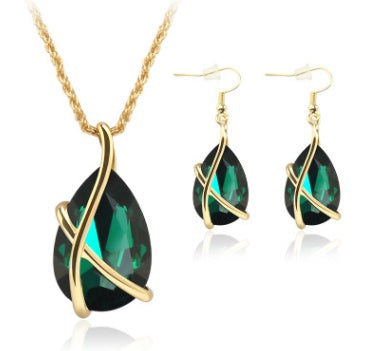 Europe and the United States Cross-Border Jewelry Set - Pendant Necklace and Earrings