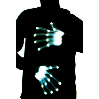 1Pair Chic LED Light Up Skeleton Hand Gloves Halloween Christmas Costume Decor