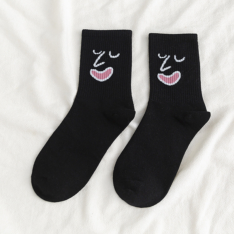 Funny expression jacquard socks