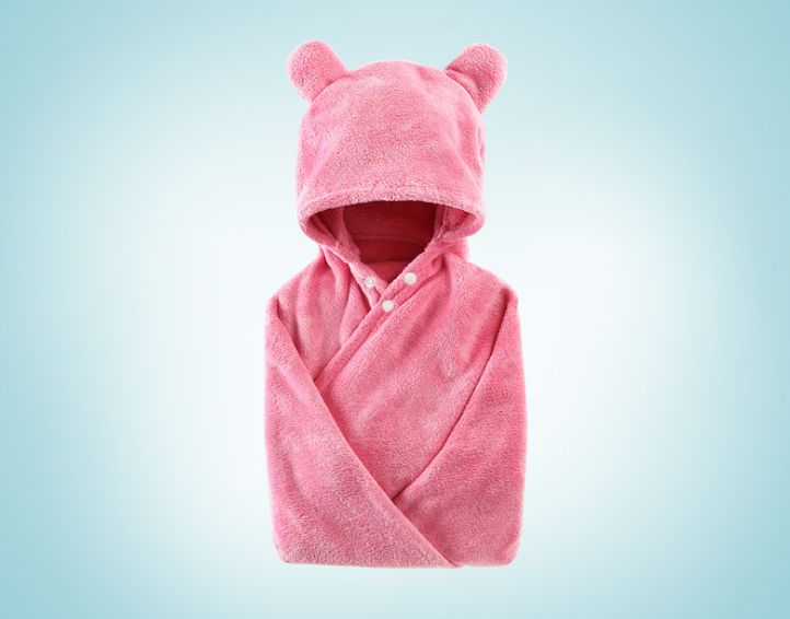 Serviette de bain à capuche en coton pour bébé