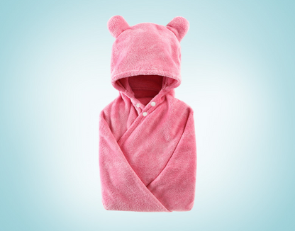 Serviette de bain à capuche en coton pour bébé