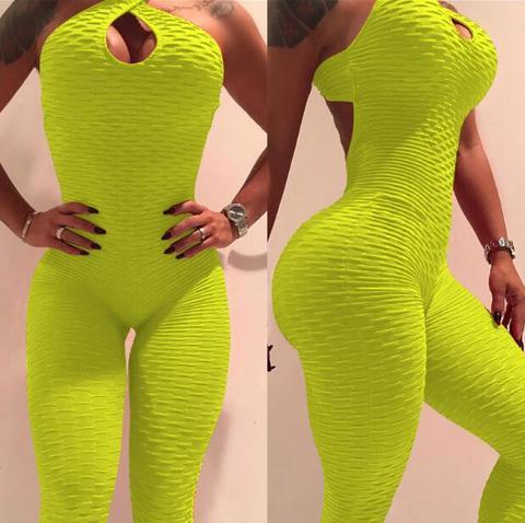 Yoga Jumpsuit Cross Design Backless träningsoverall hel body