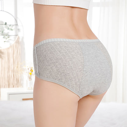 Threaded Cotton Mid-Waist Panties