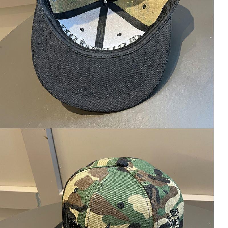 Men's Summer Wide Brim Camouflage Hip Hop Spring And Autumn Korean Style Trendy Big Head Circumference Flat Brim Baseball Hat