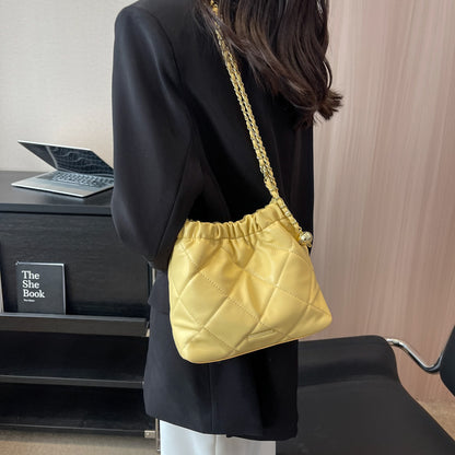 Casual Rhombus Shoulder Bag Chain Messenger Bag Small Bucket Bags Women