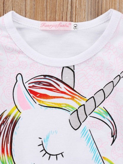 Transfrontalier pour le commerce extérieur Europe et Amérique ins explosion vêtements pour enfants T-shirt d'impression de crin de cheval stéréo pour enfants 