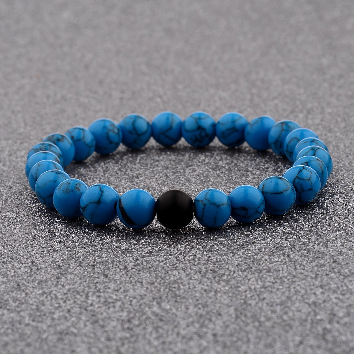 Natural stone couple distance bracelet