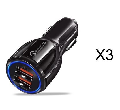 Chargeur de voiture Quick Charge 3.0 pour téléphone portable, double Usb, Qualcomm Qc 3.0, adaptateur de Charge rapide, Mini chargeur de voiture Usb