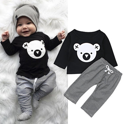 Koala Top Striped Pants Two Piece Kids Set