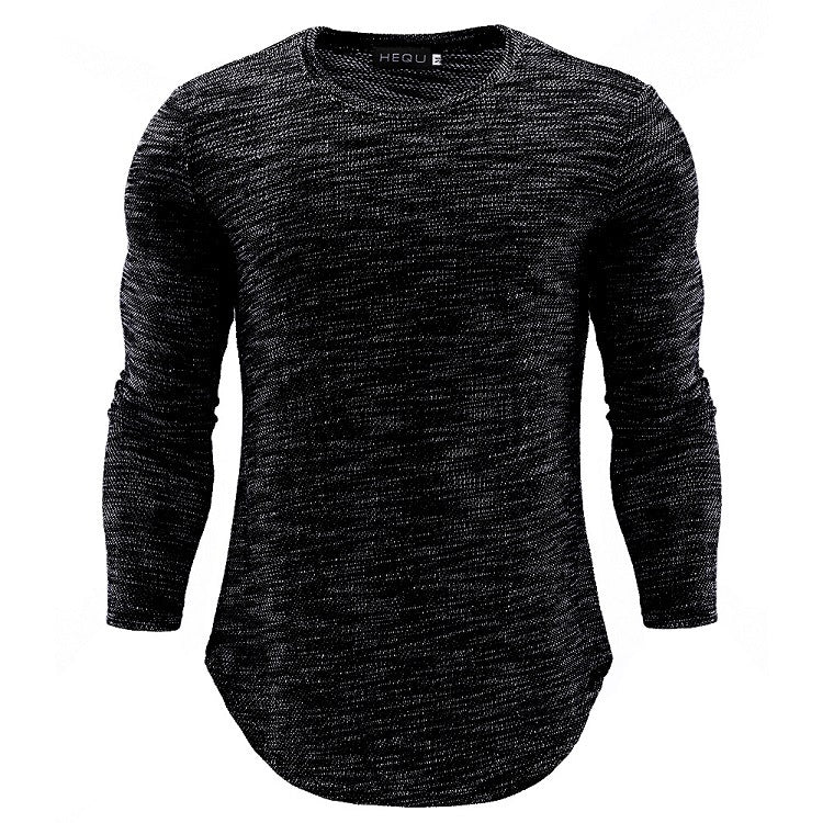 T-shirt à manches longues et col rond pour homme, Slim, nouvelle collection automne et hiver