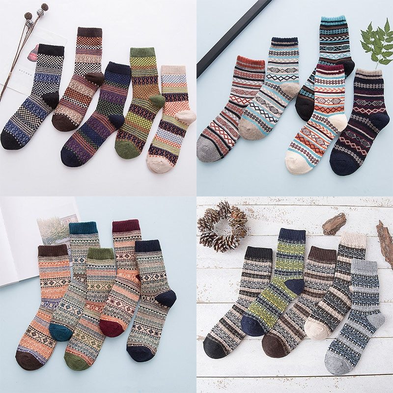 Winter Thick Warm Stripe Wool Socks