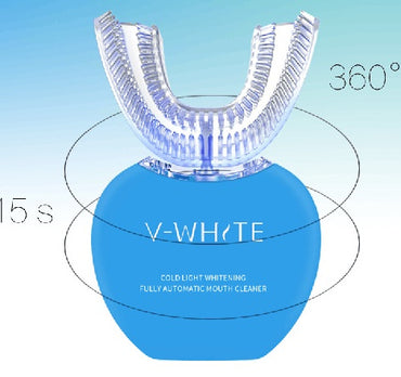 360 grader automatisk sonic elektrisk lat tandborste USB uppladdningsbar Ultraljud U Form svart tandborste Dubbla huvud