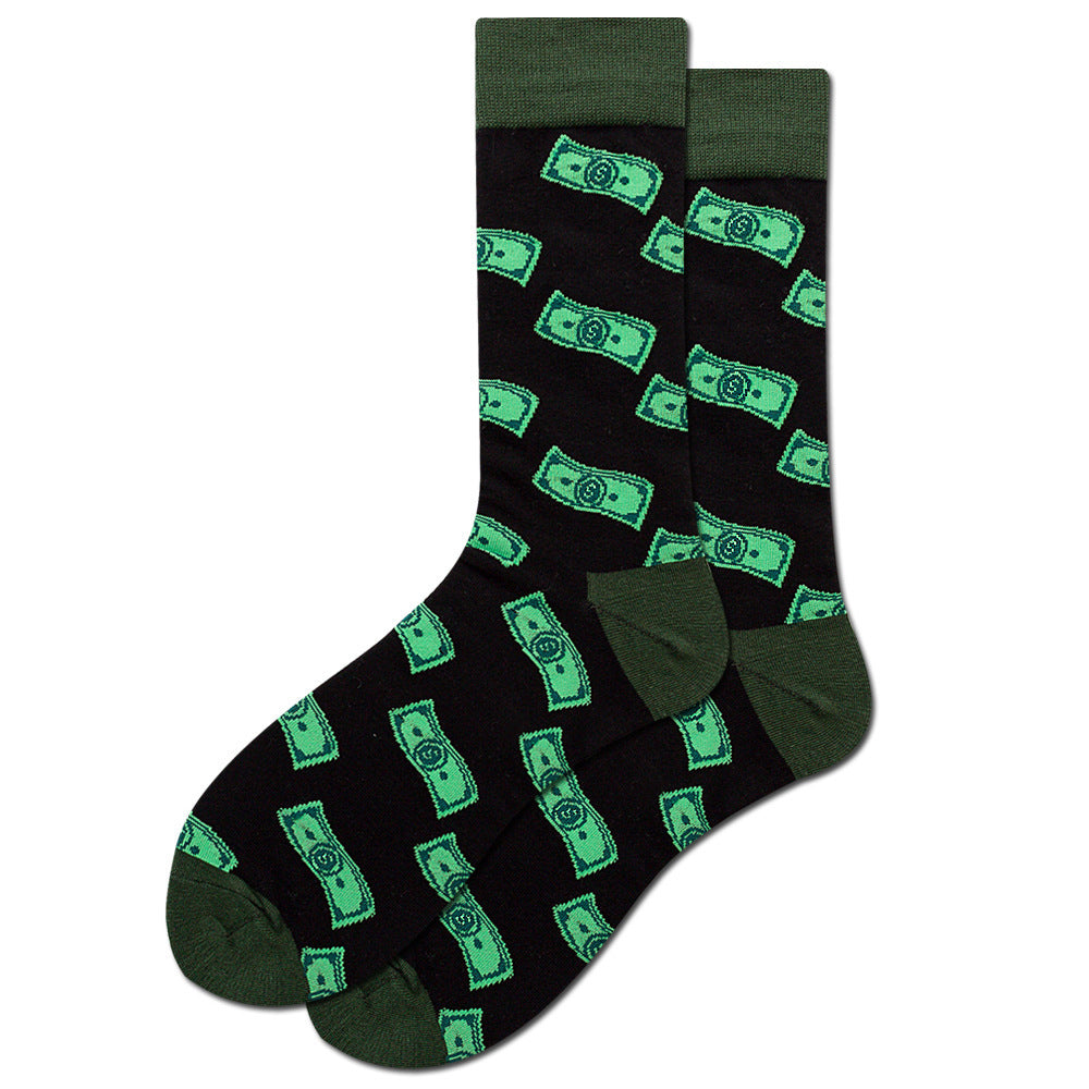 Chaussettes d’animaux en forme de diamant pour hommes, chaussettes en coton aux fruits