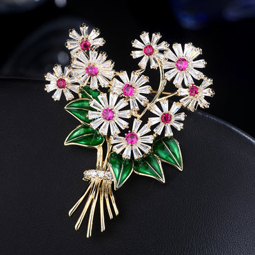 Dripping flower brooch