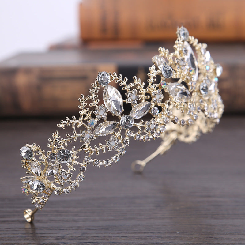 Nouvelle mode Baroque luxe cristal AB couronne de mariée diadème diadème en or clair diadèmes pour femmes mariée cheveux accessoires de mariage