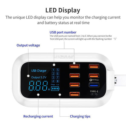 Quick Charge 3.0 Vanlig Smart USB-laddarstation